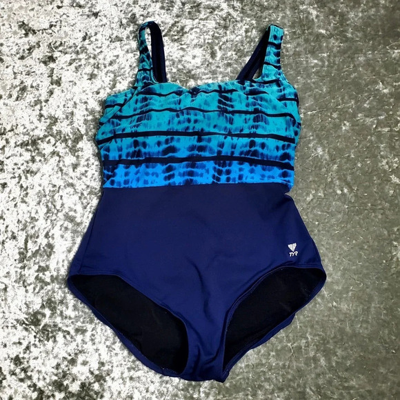 TYR Blue One-Piece Swimsuit - Picture 1 of 6